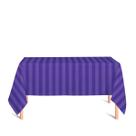 Toalha de Mesa Retangular em Tecido Jacquard Roxo Listrado Tradicional