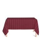 Toalha de Mesa Retangular em Tecido Jacquard Vinho Marsala Listrado Tradicional