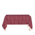 Toalha de Mesa Retangular em Tecido Jacquard Vinho Marsala Medalhão Tradicional
