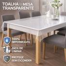 Toalha de Mesa Retangular Impermeável Transparente 4 e 6 Cadeiras Forro Plástico PVC Tamanho:6 Lugares Toalha de Mesa Retangular Impermeável Transparente 4 e 6 Cadeiras Forro Plástico PVC Tamanho:6 Lugares