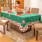 Toalha de Mesa Retangular para 8 Lugares Avulsa Bordada Natalina 2,50m x 1,50m - Decoração Natal Fim de Ano