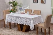 Toalha De Mesa Retangular Renda 6 Lugares Branca