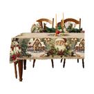 Toalha De Mesa Retrô Com Estampa De Árvore De Natal, Vários Tamanhos, Redonda, Retangular, Decoração