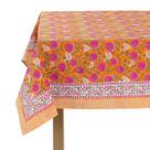 Toalha de mesa Ridhi Bubblegum rosa algodão 72x160cm 14 lugares