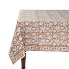 Toalha de mesa Ridhi Oak Brown Hand Block Print Algodão 304,8x203,2 cm