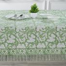 Toalha de mesa Ridhi Sage Green 100% algodão estampada à mão