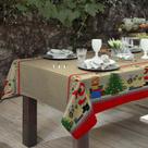 Toalha De Mesa Rústica Linho Natal 1,40x2,10 Papai Noel