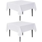 Toalha de mesa sancua branca quadrada 137x137cm, pacote com 2 poliéster