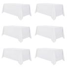 Toalha de mesa sancua de poliéster branco 90x132cm para mesa de 6 pés, 6 peças