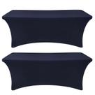 Toalha de mesa SEPARO, 6 pés, azul marinho, elástica, sem rugas