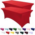 Toalha de mesa SEPARO, pacote com 2, 183 cm, vermelha, elástica, sem rugas