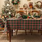 Toalha de mesa Softalker Green Buffalo Plaid 152x213 cm