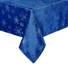 Toalha de Mesa Tegeme Winter Snowflake - Jacquard Metálica Azul