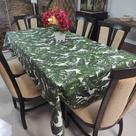 Toalha De Mesa Térmica Impermeável 1,50M X 2,00M 4 A 6 Cadeiras - Floral Verde