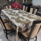 Toalha De Mesa Térmica Impermeável 1,50M X 4,00M Para Mesa 10 A 12 Cadeiras - Folhagem