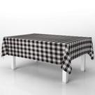 Toalha De Mesa Térmica Pvc Xadrez Jantar Cozinha 1,40 X 1,40 Titulo Xadrez Preto