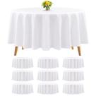 Toalha de mesa Teruntrue redonda de 90 polegadas de poliéster branco x10