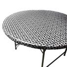 Toalha de mesa Toalha de mesa 79-91 cm redonda elástica preta padrão