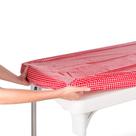 Toalha de mesa Toalha de mesa de plástico vermelho/branco 240x76cm 8 pés