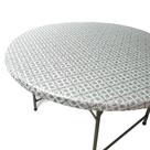 Toalha de mesa Toalha de mesa redonda elástica prateada estampada