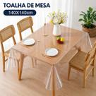 Toalha de Mesa Transparente Plástico 140x140cm Impermeável Quadrada Proteção Toalha de Mesa Transparente Plástico 140x140cm Impermeável Quadrada Proteção