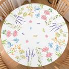 Toalha de mesa Trongr Spring Round Fitted Floral 112-122 cm de poliéster