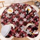 Toalha de mesa UMINEUX redonda 40-44" elástica impermeável Floco de neve