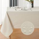 Toalha de mesa Veblandy retangular 3m de linho texturizada bege Toalha de mesa Veblandy retangular 3m de linho texturizada bege
