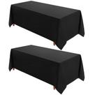 Toalha de mesa VidaFete retangular 229x396cm, poliéster, pacote com 2 unidades, preta Toalha de mesa VidaFete retangular 229x396cm, poliéster, pacote com 2 unidades, preta
