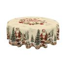 Toalha De Mesa Vintage Rústica De Natal Com Papai Noel E Boneco De Neve, Decorações Para Casa,