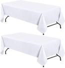Toalha de mesa WEALUXE branca de 60 x 126 polegadas para mesa retangular de 8 pés, pacote com 2