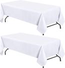 Toalha de mesa WEALUXE branca para mesas retangulares de 6 pés, 60 x 102 polegadas, pacote com 2