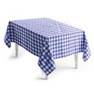 Toalha de Mesa Xadrez Azul Royal Retangular 180x140cm