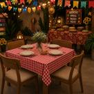 Toalha de Mesa Xadrez Quadrada 1,40M x 1,40M Decoração Charmosa e Versátil para Festa Junina, Piquenique e Dia a Dia