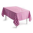 Toalha de Mesa Xadrez Rosa Retangular 220x140cm 6 Lugares