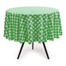Toalha de Mesa Xadrez Verde Redonda 140cm Ø 4 Lugares