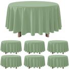 Toalha de mesa YIDAKO Sage Green Plastic redonda de 84 polegadas, pacote com 6