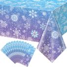 Toalha de mesa Zachely, pacote com 12, azul, roxa, 137x274 cm, inverno