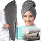 Toalha de Microfibra YFONG - Pacote com 3 (Cinza, Branco e Camelo) - Para Mulheres