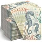 Toalha de papel para hóspedes Jetec Summer Napkins Blue Seahorse x200