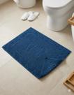 Toalha de Piso Teka Pezinho Antiderrapante Azul 100% Algodão Banheiro Macia Absorvente