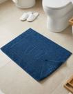 Toalha de Piso Teka Pezinho Antiderrapante Azul 100% Algodão Banheiro Macia Absorvente