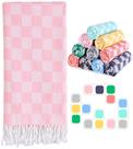 Toalha de praia Antfuny Turkish Checkered Sand Free Quick Dry