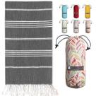 Toalha de praia BAY LAUREL Turkish com bolsa de viagem 100x180cm sem areia
