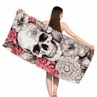 Toalha de praia com estampa floral de caveira 90x180cm de microfibra de secagem rápida Toalha de praia com estampa floral de caveira 90x180cm de microfibra de secagem rápida