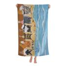 Toalha de praia COMFAR Cat Microfiber para mulheres 75 x 150 cm