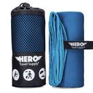 Toalha de praia de microfibra Hero Travel Supply 102x183 cm azul