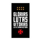 Toalha de Praia e Piscina KazzaVip Felpa 60% Algodão e 40% Poliéster Estampada Oficial Licenciada Vasco Glórias 70cmx140m Preto