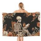 Toalha de praia Gothic Skeleton Reading 90x180cm Poliéster
