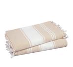 Toalha de Praia Grande LANE LINEN (2 Unidades) - Bege Turco - 39x71cm